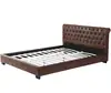 1818 Latest Modern PU Faux Leather synthetic Button Scroll Sleigh Double Bed Frame for special price