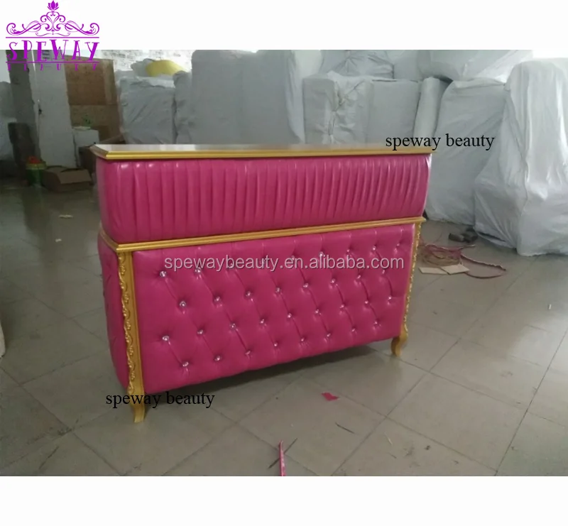 Pink And Gold Salon Reception Desk Reception Chair For Sale