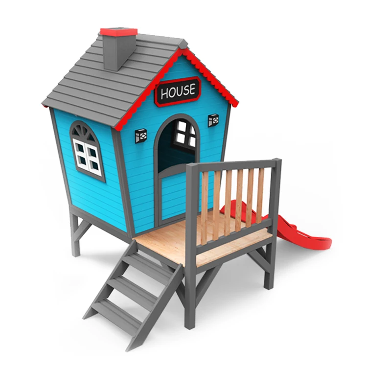 wooden playhouse with ladder