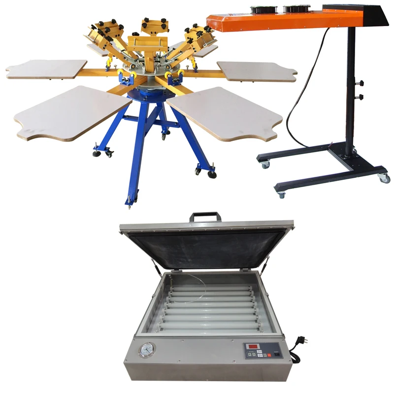 6 colour screen printing machine