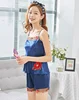Pyjama Women's Summer New Emulation Silk Sexy Suspenders Shorts Set Sleeveless Silk Pajamas Home Wear