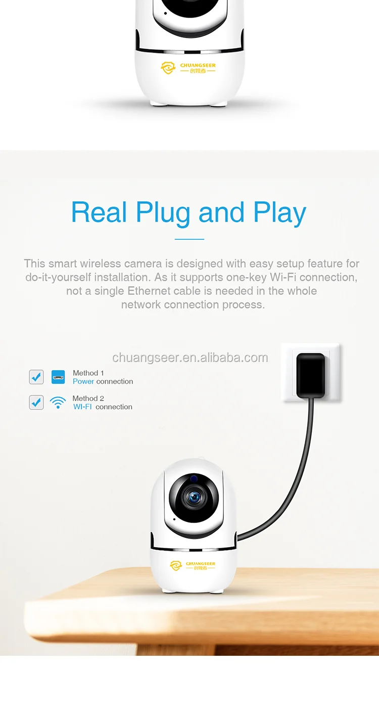 2019 New Home Security Wifi IP Camera HD Smart Cloud IP Camera 1080P/720P