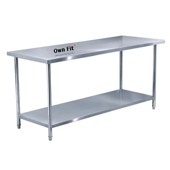 Komersial Stainless Steel Restoran 2 Tier Meja Kerja Dapur Komersial Stainless Steel Restoran 2 Tier Meja Kerja Dapur