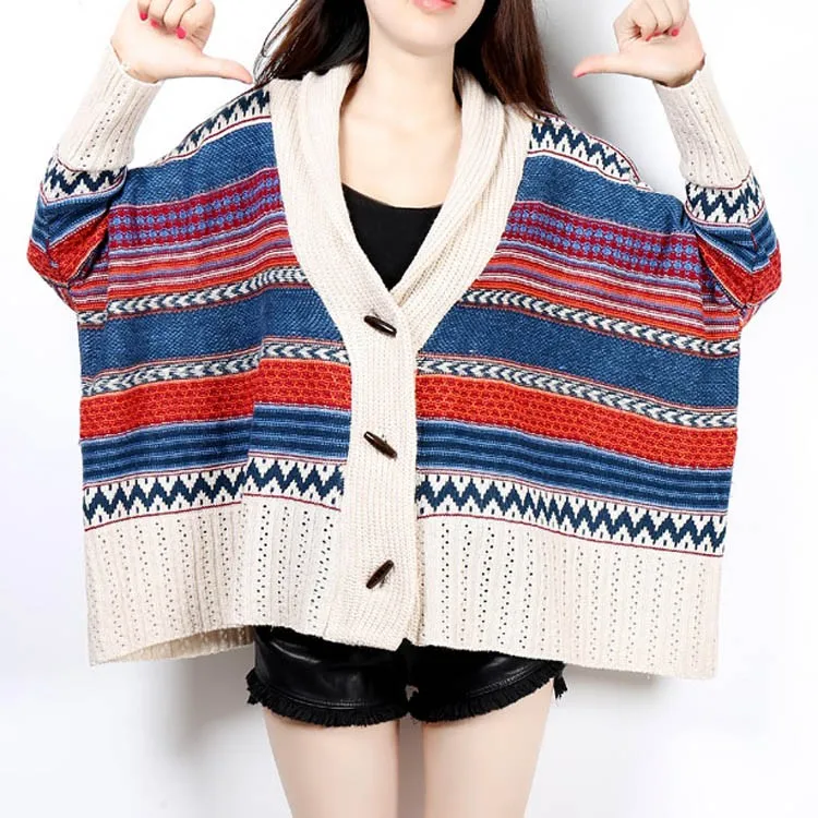 Western style Knit Sweater Women's Cardigan Winter Sweater