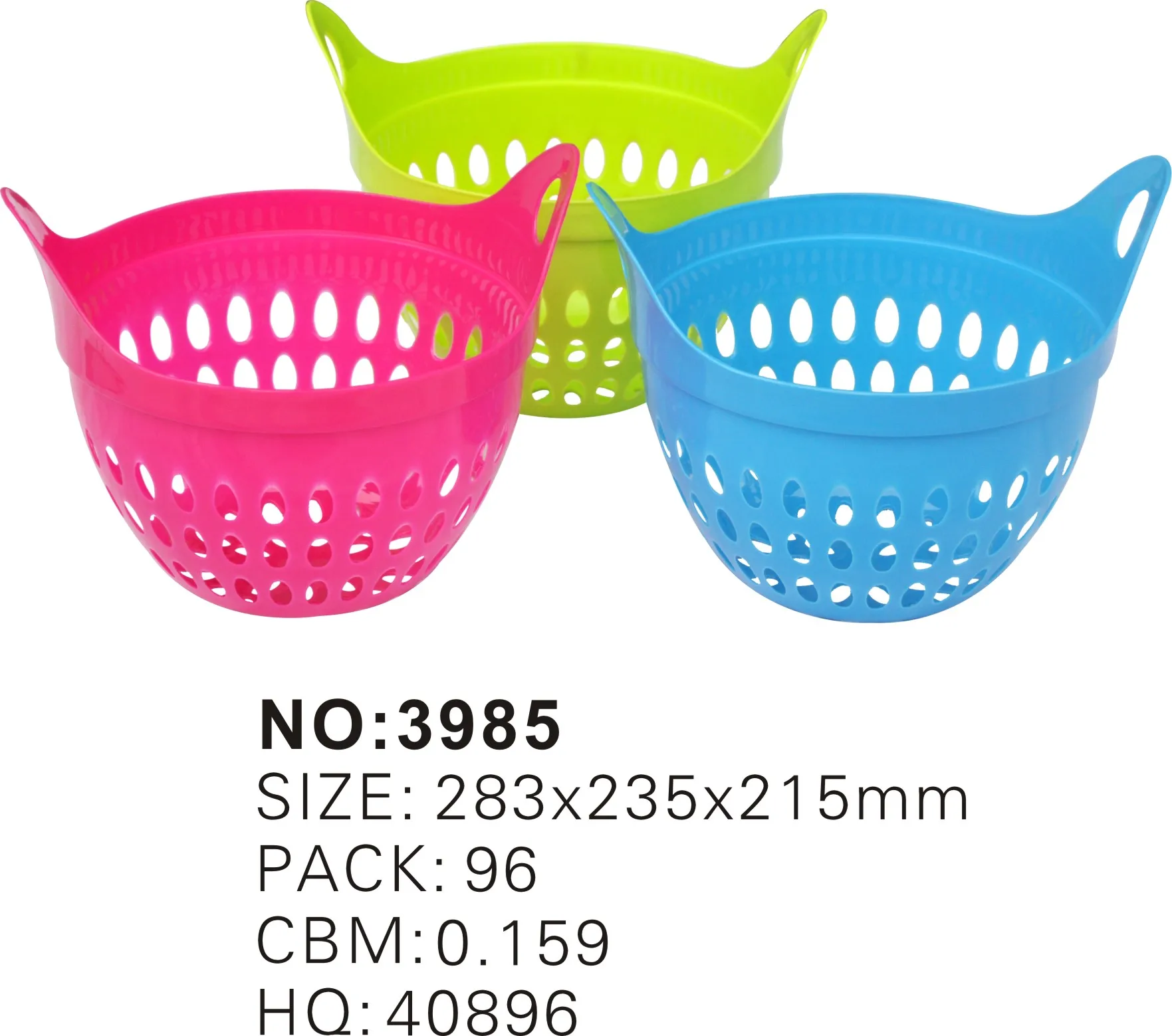 Plastic Small Round Utility Basket With Handle Square Hole Colander