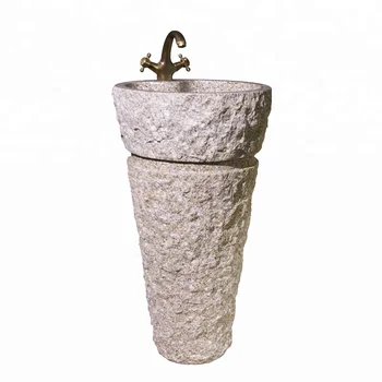 Outdoor Or Bathroom Natural Stone Pedestal Basin Round Vessel Sink For Sale Buy Round Stone Vessel Sink Pedestal Sink Basin Natural Stone Outdoor