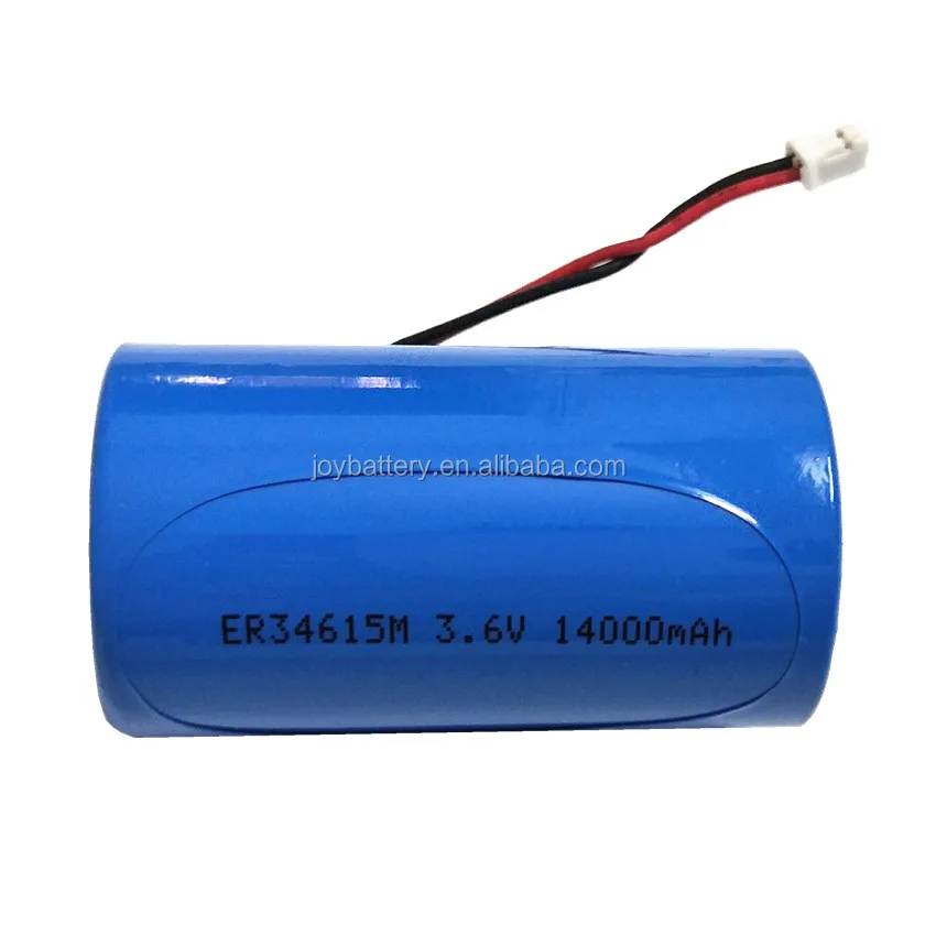 3.6v 14ah Er34615m Power Type D Size Lithium Battery With Connector And