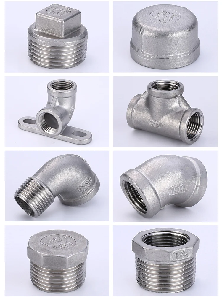 铸造bsp bspt npt ss304 3/4 不锈钢螺纹管件