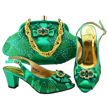 green shoes and bag for wedding