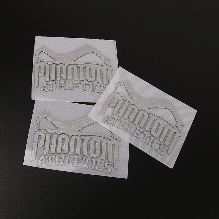 Heat Press Glittered Labels Custom Printing 3d Brand Logo Reflective