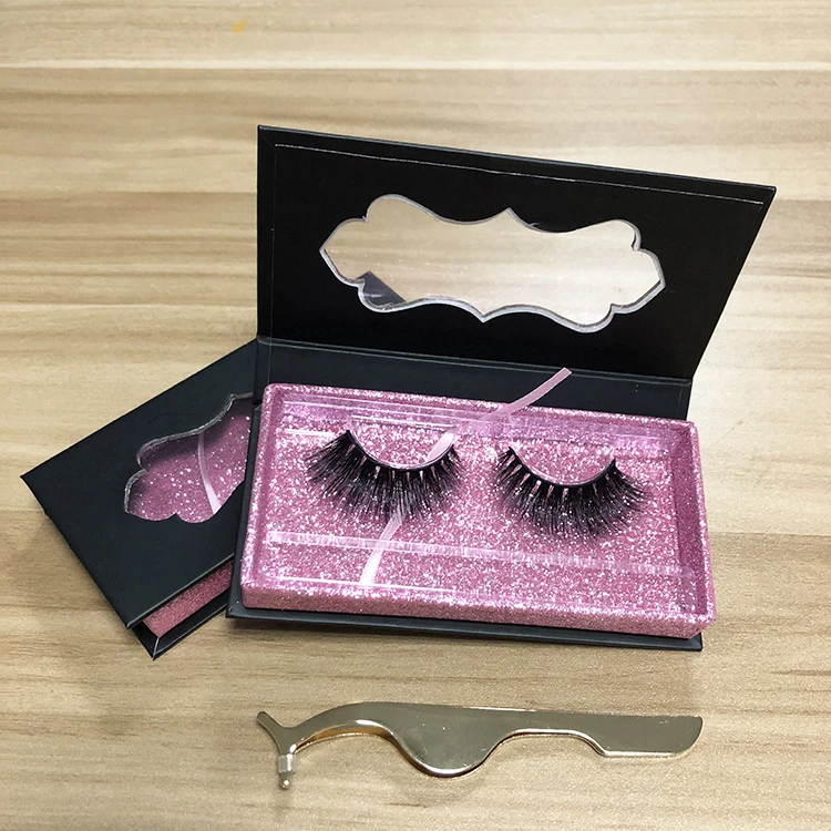 Eyelashes Case With Mirror 100 Real Mink Fur Lash Package