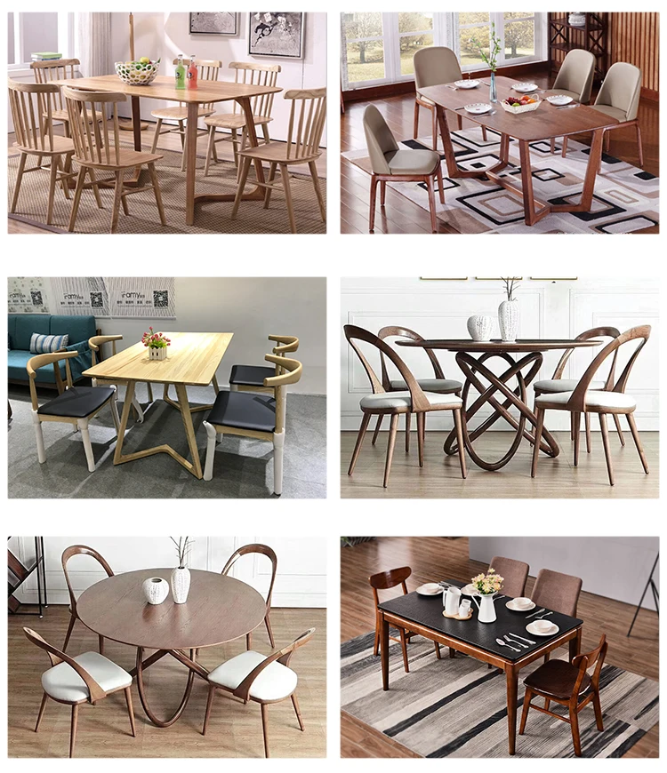 Nordic style dining room furniture set dining tables and chairs set of 6 seater