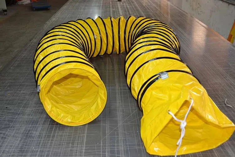 12 Inch Flexible Yellow Pipes Mine Ventilation Duct Tube Pvc Duct Hose