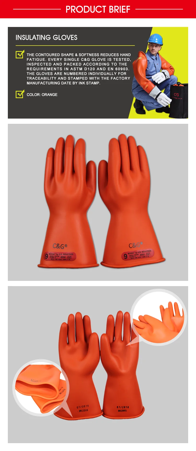 Hot Sale High Voltage Electrical Rubber Class 4 Electrical Orange