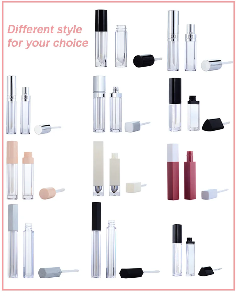 white square lip gloss tube empty elegant liquid lip gloss container