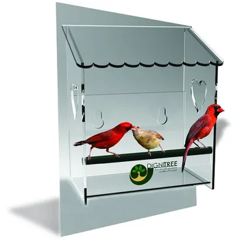 Acrylic Pet Feeding Case Acrylic Birds Feeder Case Unique Window