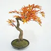 YC126-8 Use for Indoor Silk Artificial Maple Tree Potted Red Small Artificial Bonsai Acer palmatum Tree