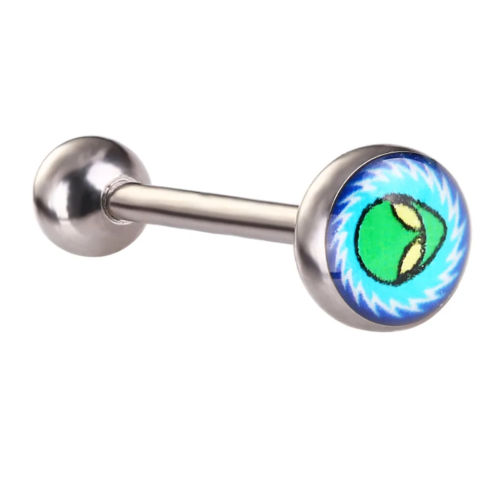 Fashion Wholesale Swirl Logo Barbell Tongue Ring Piercing B