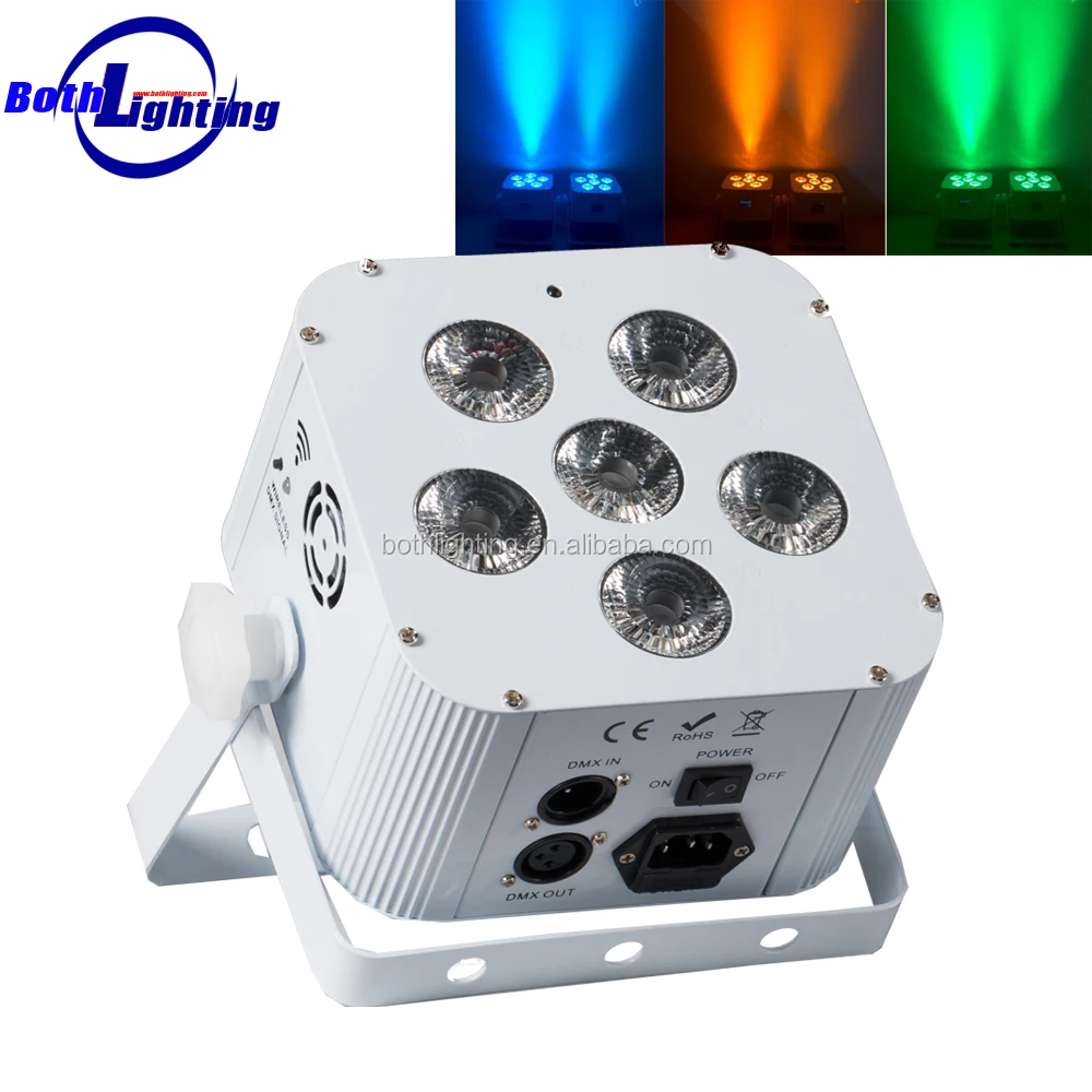 battery operated light fixtures remote & wifi control led uplight 6X18w RGBWA UV wireless led par can