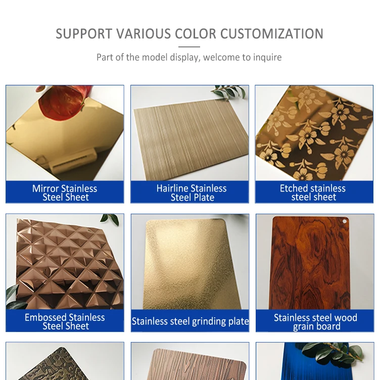 ZB9055 Stainless steel sheet brushed gold champagne colored