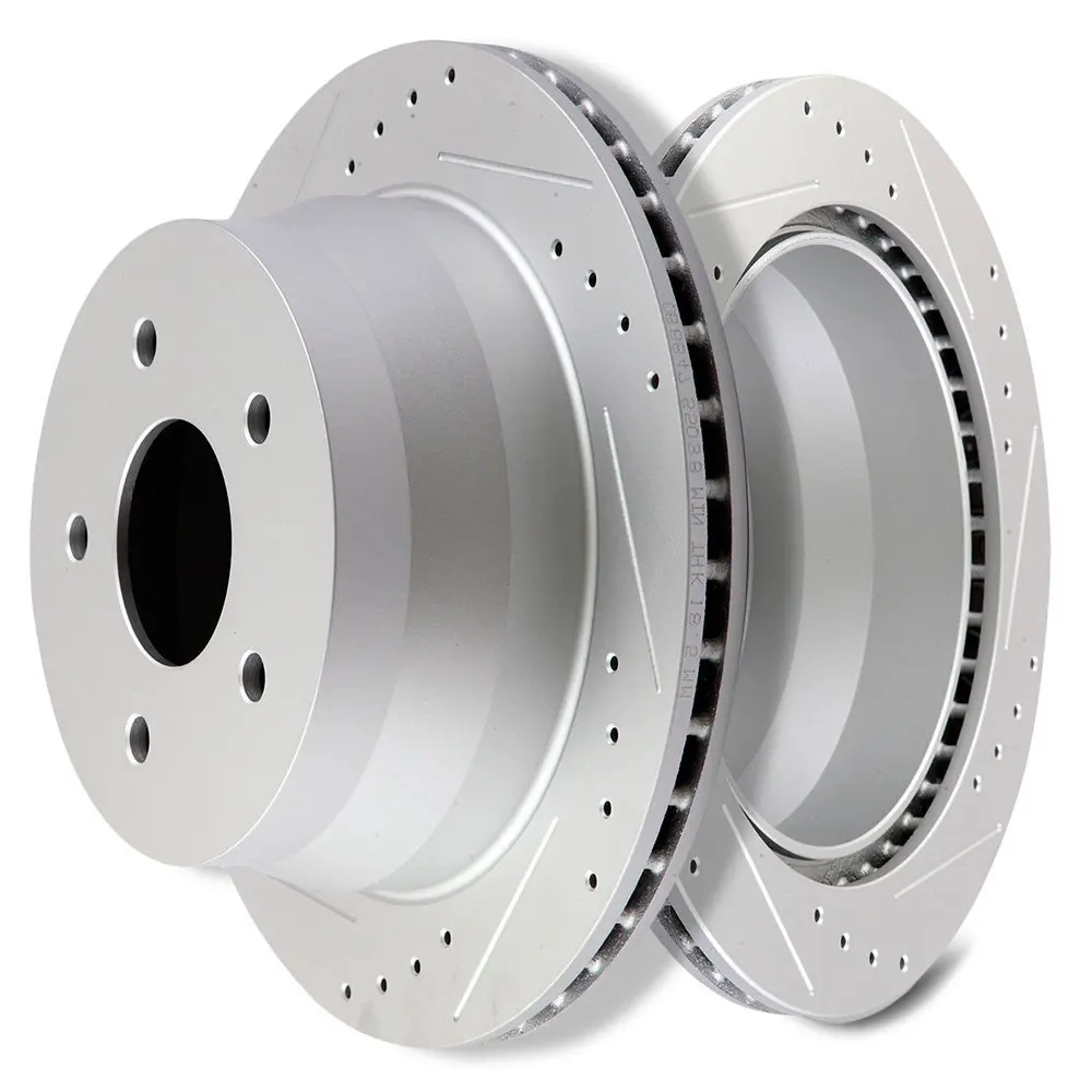GMC Blazer Fit Chevrolet Jimmy Rear Blank Brake Rotors+Semi-Met Brake Pads
