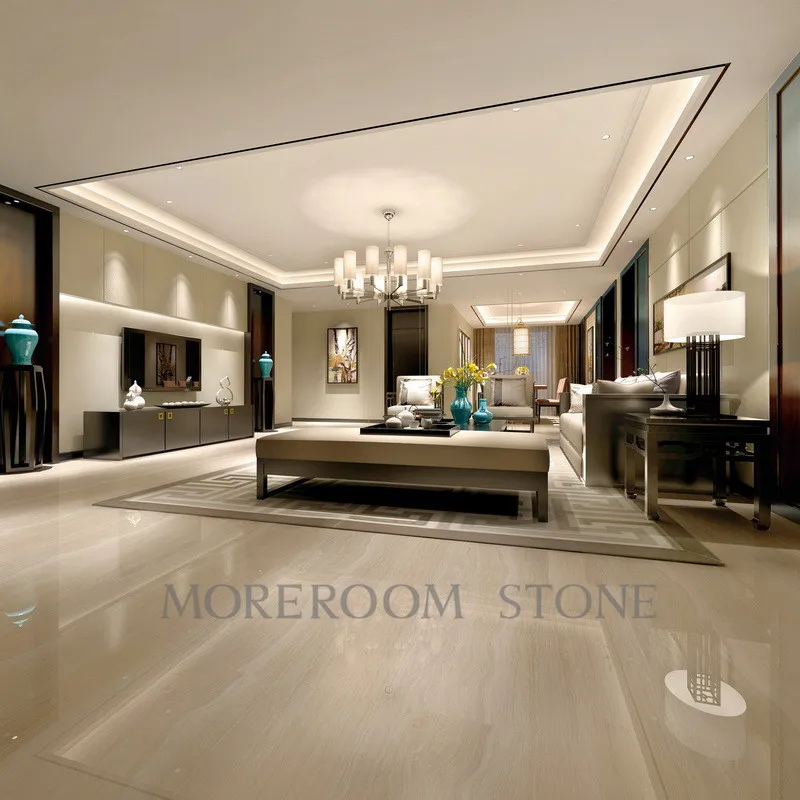 Interior Design Grade Aaa Gold Marble Look Flooring Ceramic Tile Kuwait