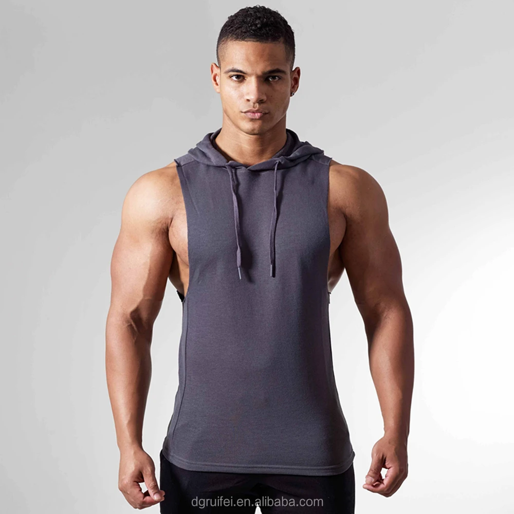 sleeveless hoodie workout mens