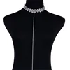 Hot selling european crystal choker necklace long chain statement necklace jewelry for women