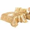 cheap drop shipping 3pcs 100% polyester faux silk satin twin full queen king size duvet cover bedding set