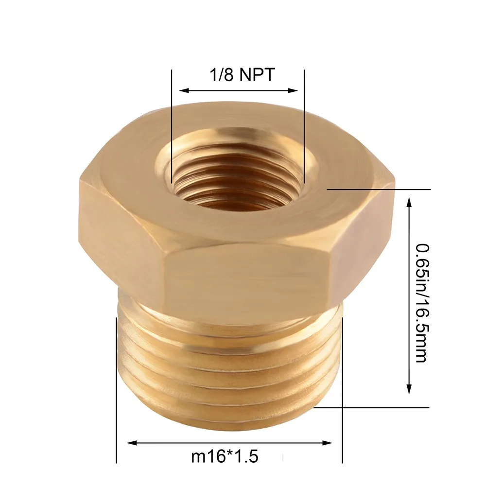 Brass 1/8 Npt Female To M16*1.5 Male Oil Gauge Oil Temperature Sensor ...