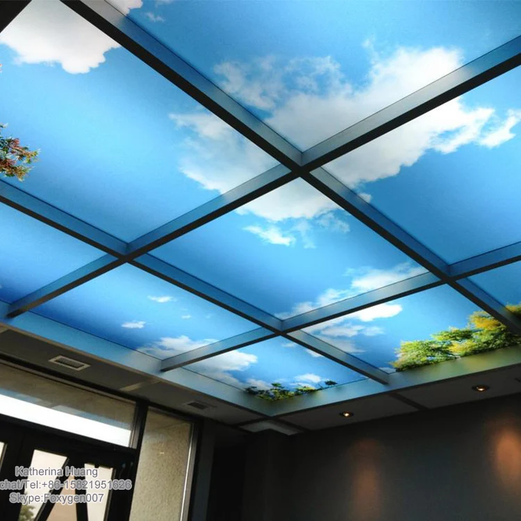2017 New Hot Blue Stretch False Ceiling Pvc Stretch Ceiling Film Design