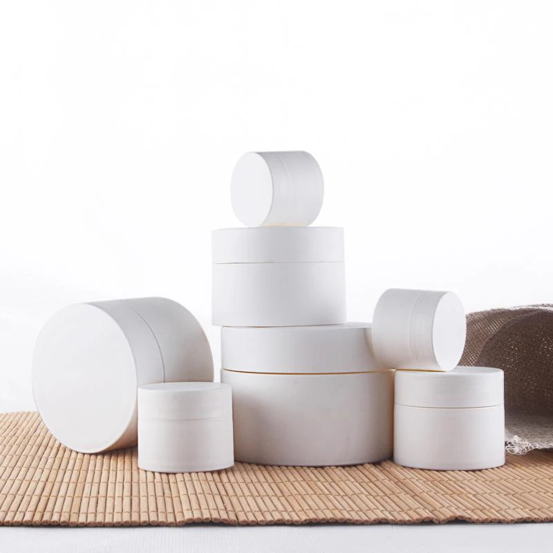 Empty plastic pp jar 50g face cream lotion matte solid white mason jar lids plastic