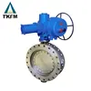 big size two flange electric electro actuator cf8m stainless steel dn900 butterfly valve