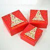 High quality Christmas element Christmas tree pattern red gift paper box