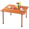 Picnic Folding Table Wood Roll Up Outdoor Camping Beach Dining Use Low Portable Table with Carrying Bag