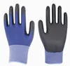 13 Gauge Anti Static Black PU dipped Black Nylon PU Palm Coated Working Gloves
