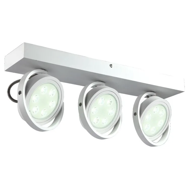 Modern 3 Heads Adjustable Led Surface Mounted Ceiling Spotlight