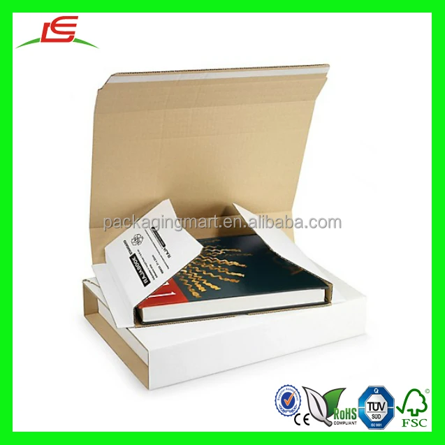 Cardboard Plain White Panel Wrap Book Packaging With An Adhesive Strip