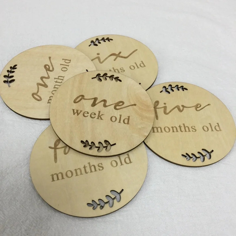   Engraved wooden monthly milestone plaques set of 15 pcs (4).JPG
