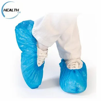 blue plastic shoe covers