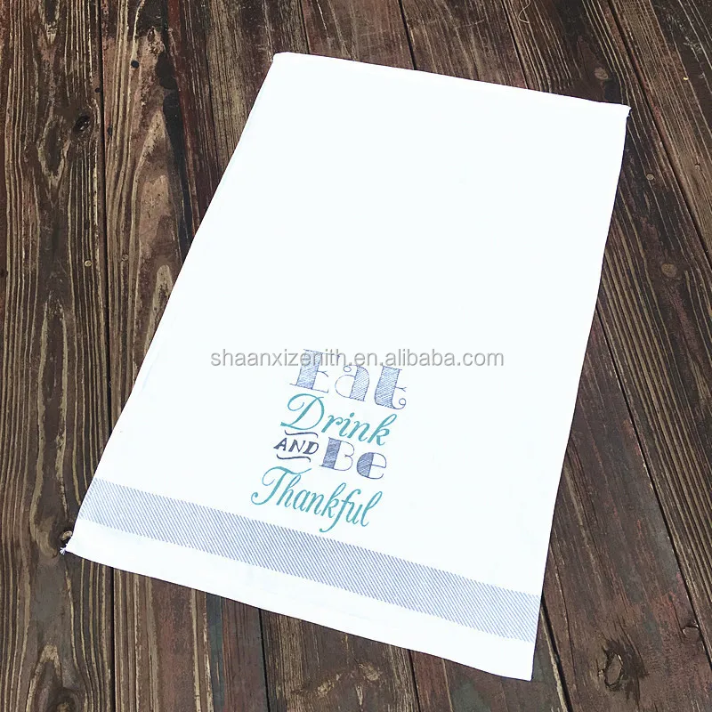 Wholesale 100% polyester cotton blank sublimation tea towel for printing white flour sack kitchen tea towels