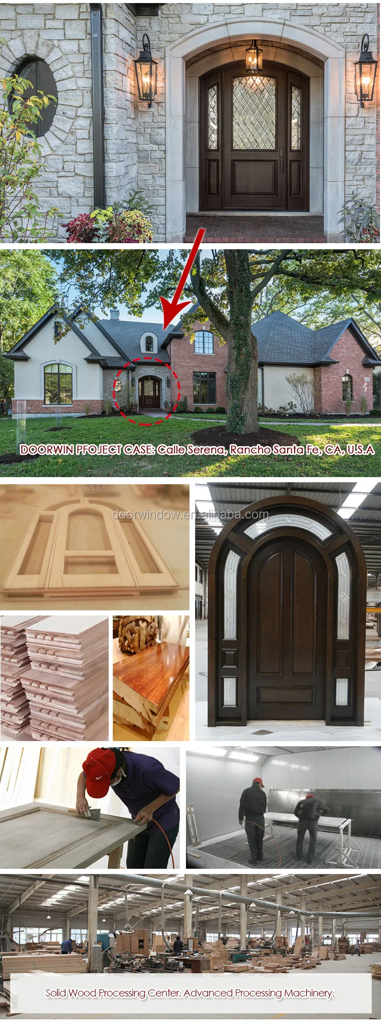 New product ideas 2018 wooden temple design for home french double entrance door