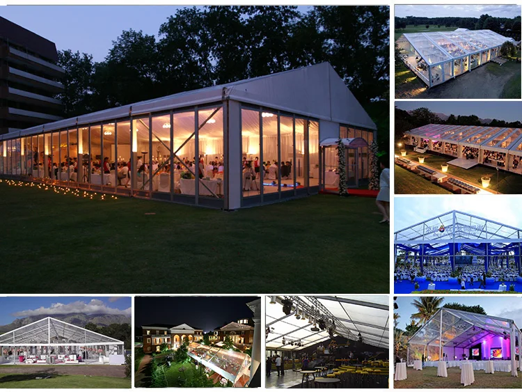 Indian Luxury Large Glass 200 People Clear Roof Marquee Wedding Outdoor Event Grand Tents