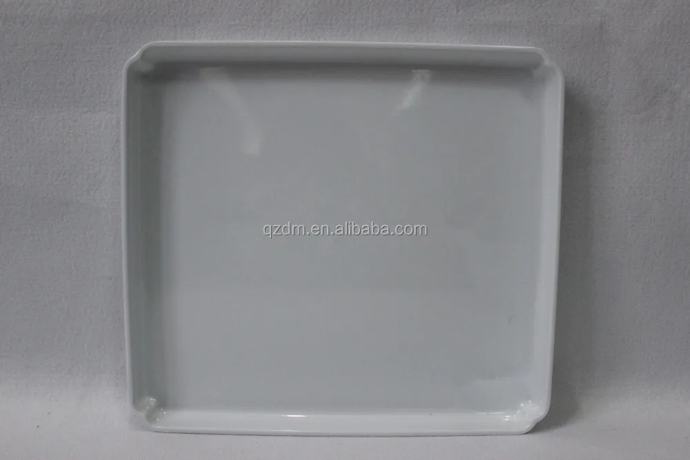 Rectangle Melamine White Serving Tray