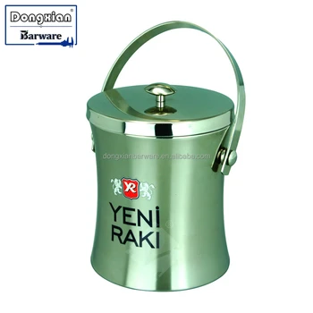 stainless steel ice bucket with tongs