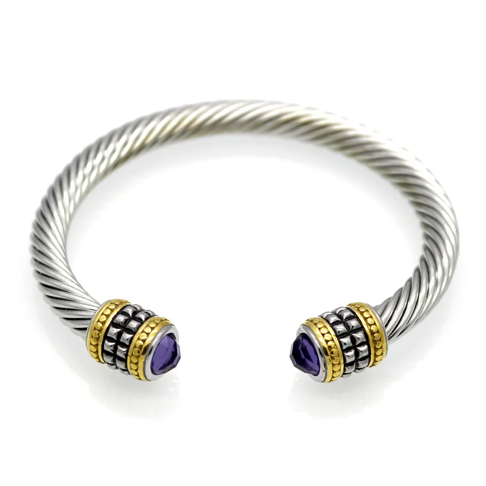 Unisex Stainless Steel Cable Wire Wrapped Cuff Bangle Bracelet Wholesale Buy Cable Bangle