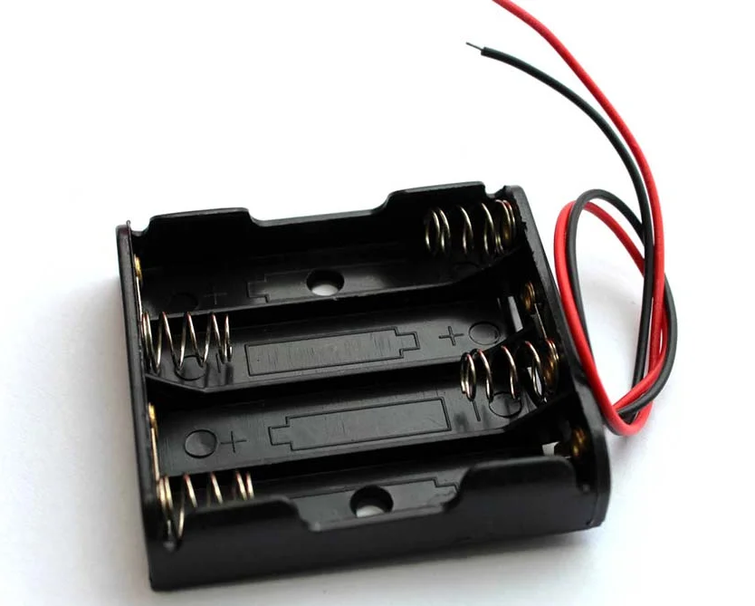 4xaa 6v Battery Holder Box Case W  Wire - Buy 4xaa Battery Holder,box 