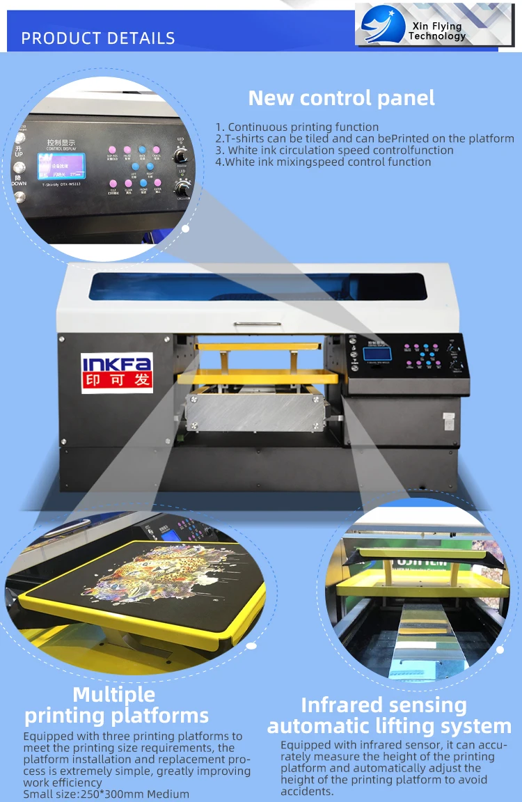 Inkfa High Resolution Inkjet Digital Flatbed Dtg Printer Manufacturer