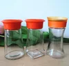 Plastic and steel Lids salt and pepper glass shaker