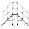 Overpass bridge ladder W=600mm H=1000mm 45 Degrees 80mm as frame Model A
